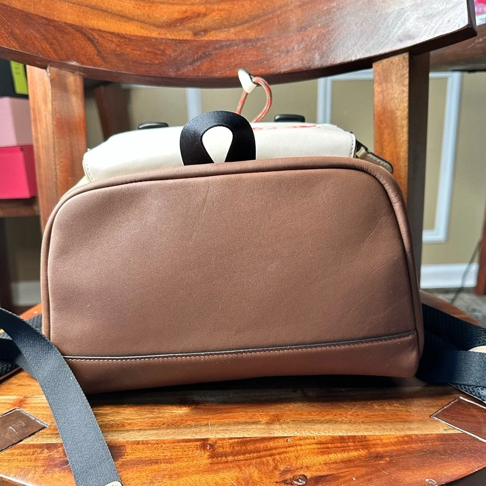 COACH Track Backpack In Colorblock Black Antique Nickel/Steam/Sandy Beige Multi